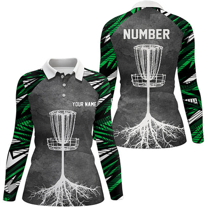 Womens Disc Golf Polo Shirt Grey Green Camo Custom Disc Golf Shirts For Women Golf Gifts LDT0726