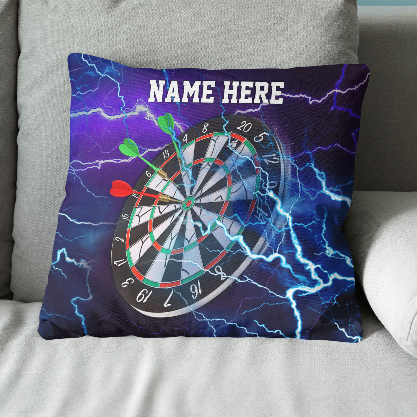 Purple Thunder Lightning Custom Dart Pillow Personalized Darts Gifts LDT1183