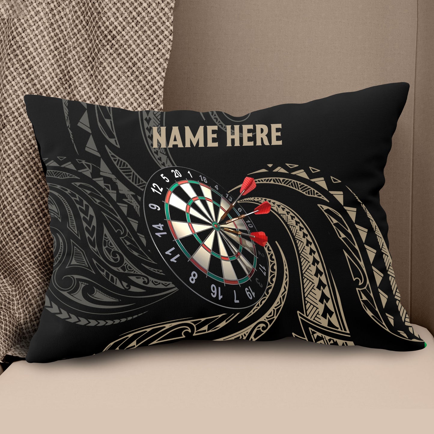 Roll Tribal Custom Darts Pillow Personalized Darts Gift For Dart Players LDT1186