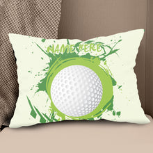 Load image into Gallery viewer, Colorful Green Splash Golf Ball Custom Pillow Personalized Golf Gifts LDT1205