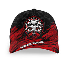 Load image into Gallery viewer, Personalized 3D All Over Print Skull Baseball Darts Hat Red Black Custom Darts Cap Dart Gifts LDT1271