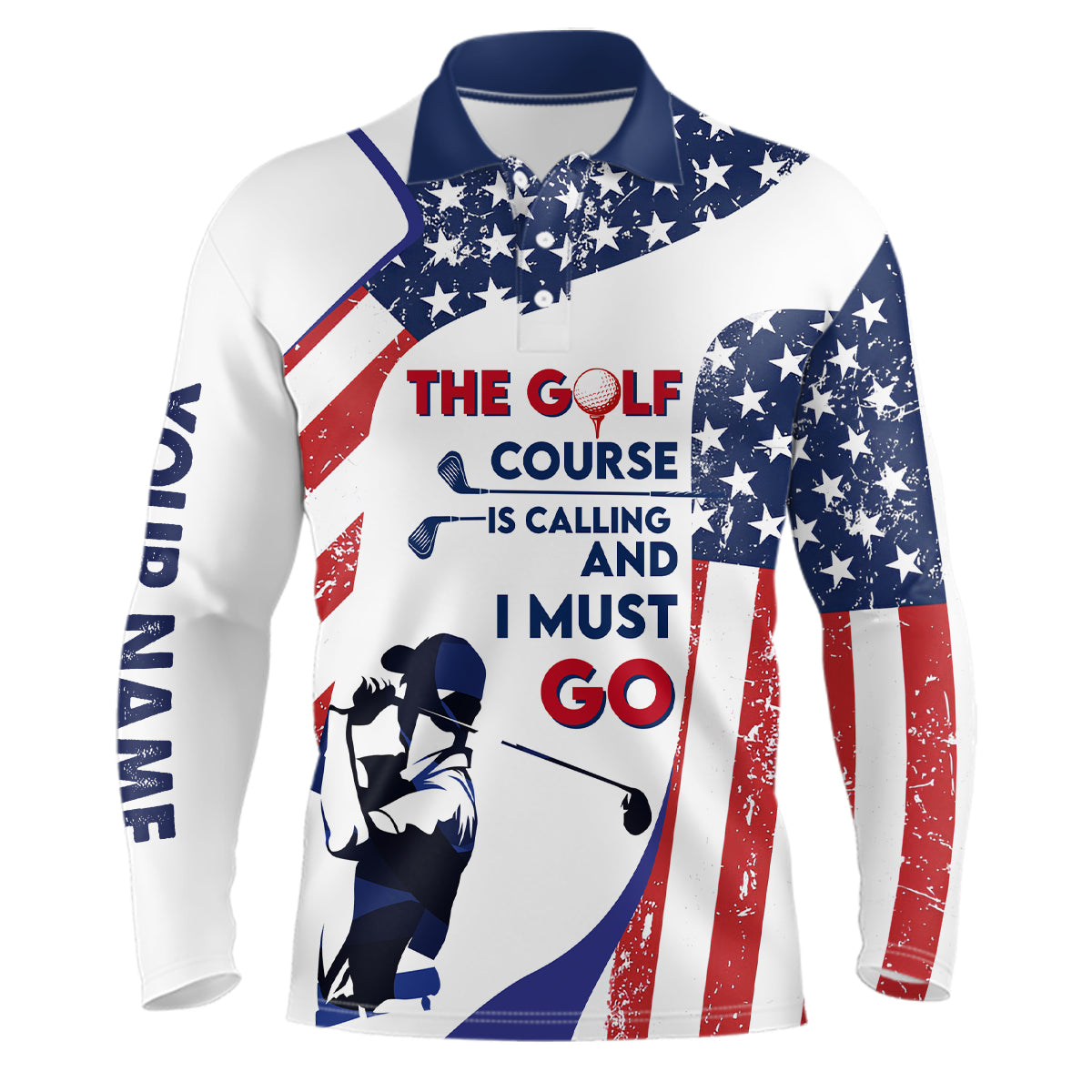 Retro American Flag Mens Golf Polo Shirt Custom Patriotic Golf Shirts For Men Best Golf Gifts LDT0883