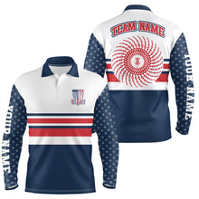 Load image into Gallery viewer, Disc Golf American Flag Mens Polo Shirt Personalized Patriotic Disc Golf Shirts For Men LDT0595