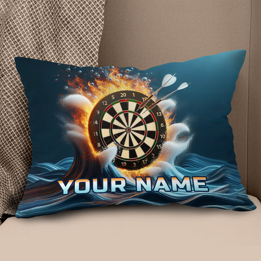 Fire And Water Dartboard Custom Throw Pillow Personalized Darts Gifts LDT1152