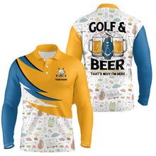 Load image into Gallery viewer, Golf &amp; Beer That's Why I'm Here Golf Icons Seamless Mens Polo Shirts Cool Golf Shirts For Men LDT0471