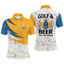 Load image into Gallery viewer, Golf &amp; Beer That's Why I'm Here Golf Icons Seamless Mens Polo Shirts Cool Golf Shirts For Men LDT0471
