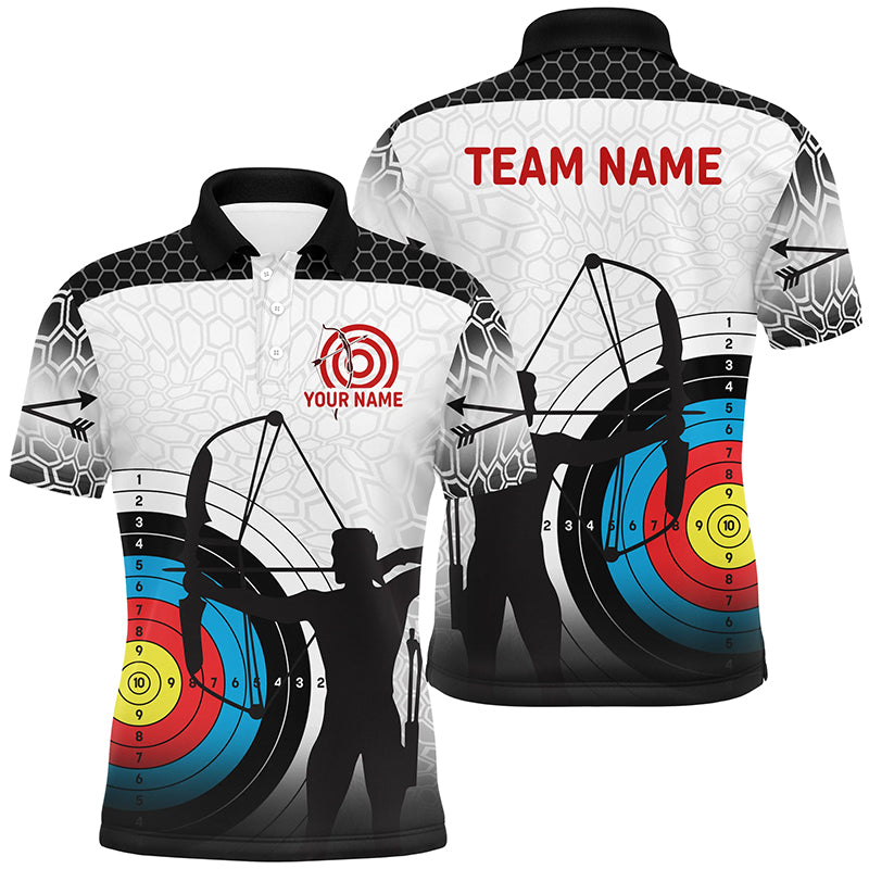 Personalized 3D Target Archery Silhouette Archer Polo Shirts For Men, Custom Arrows Archery Shirts VHM0637