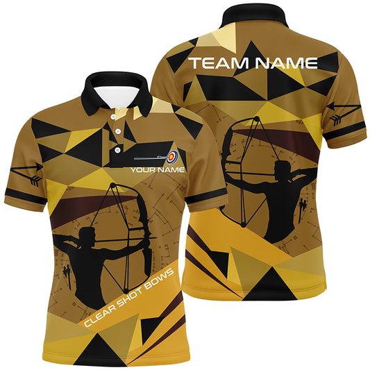 Personalized Clear Shot Bows Silhouette Archer Polo Shirts For Men, Custom Target Archery Shirts  VHM0640