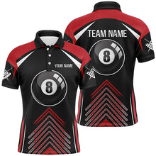 Load image into Gallery viewer, Personalized Billiard Ball Red Black Version Polo Shirts For Men, Custom Billiard Jerseys  VHM0014