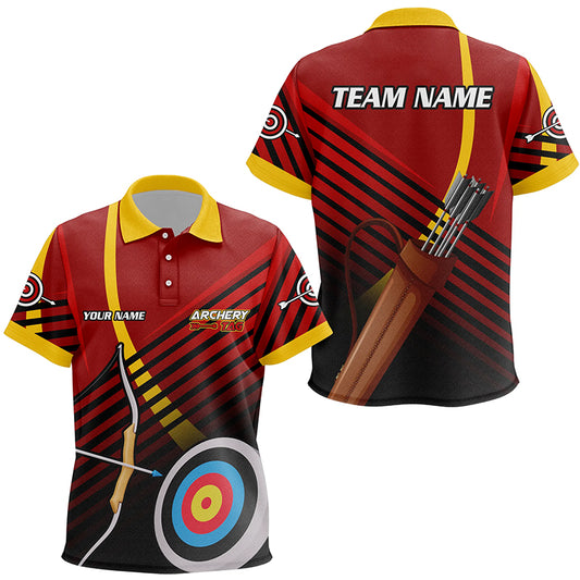 Personalized 3D Target Archery Polo Shirts For Kids, Custom Arrows Recurve Bow Archery Shirts VHM0639