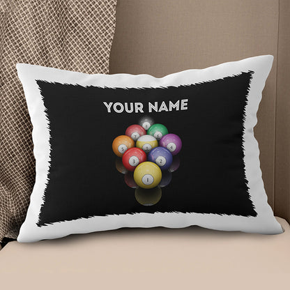 Personalized 9 Ball Pool Billiards Pillow, Custom Pillow Billiards Gifts VHM0833