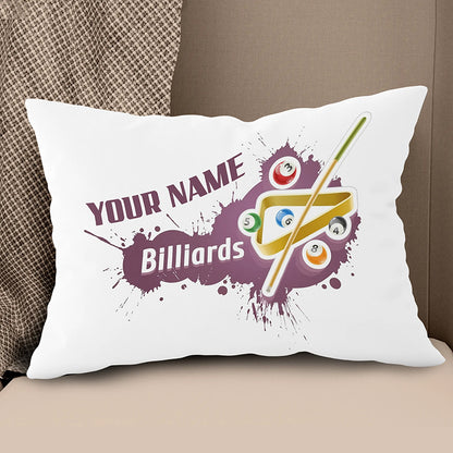 Personalized Billiard Balls Throw Pillow Custom Pillow Top Billiard Gift VHM0854