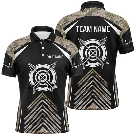 Personalized Camouflage 3D Target Archery Polo Shirts For Men, Custom Arrows Archery Team Shirts  VHM0762