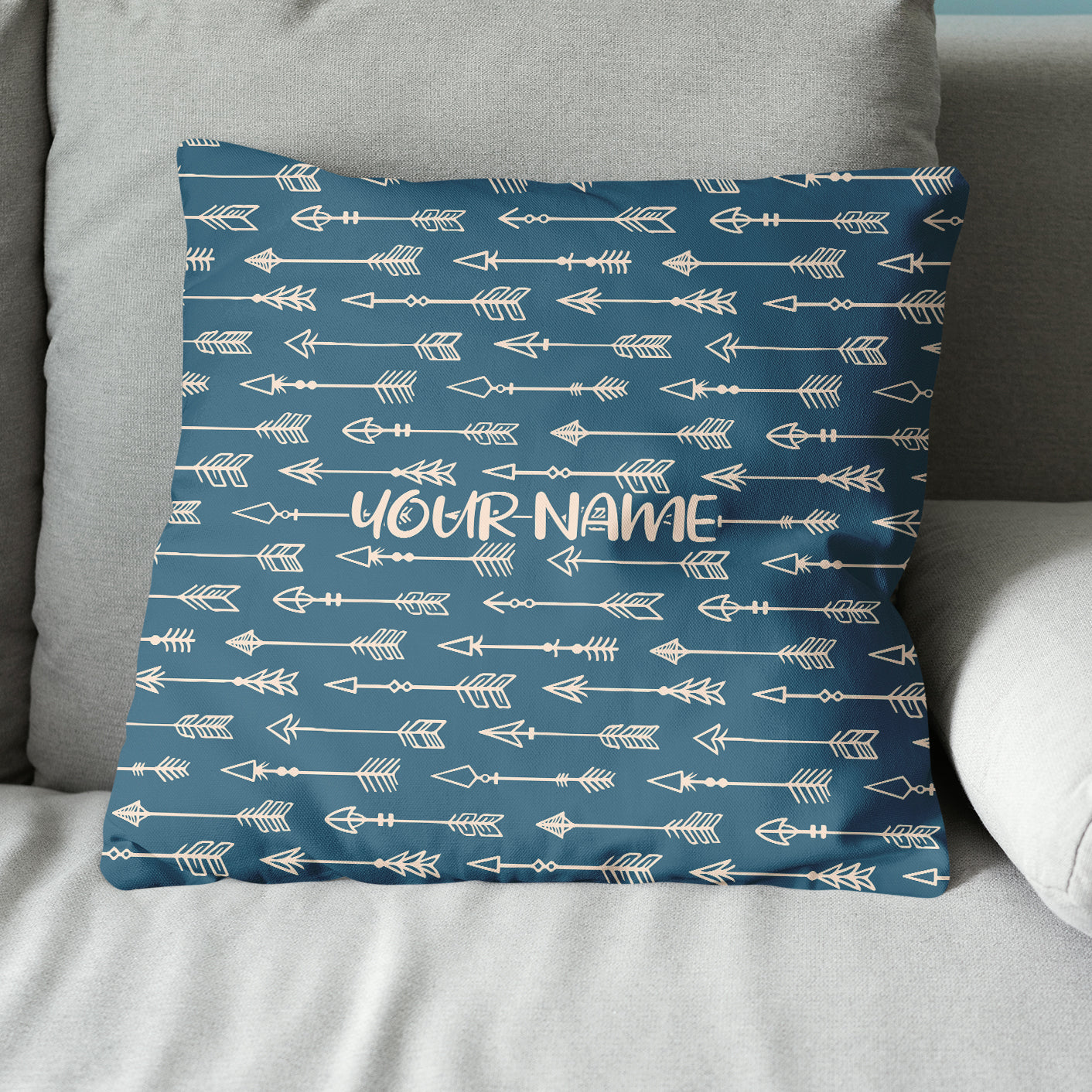 Personalized Blue Arrow Archery Pillow Custom Throw Pillow Archery Gifts VHM0836
