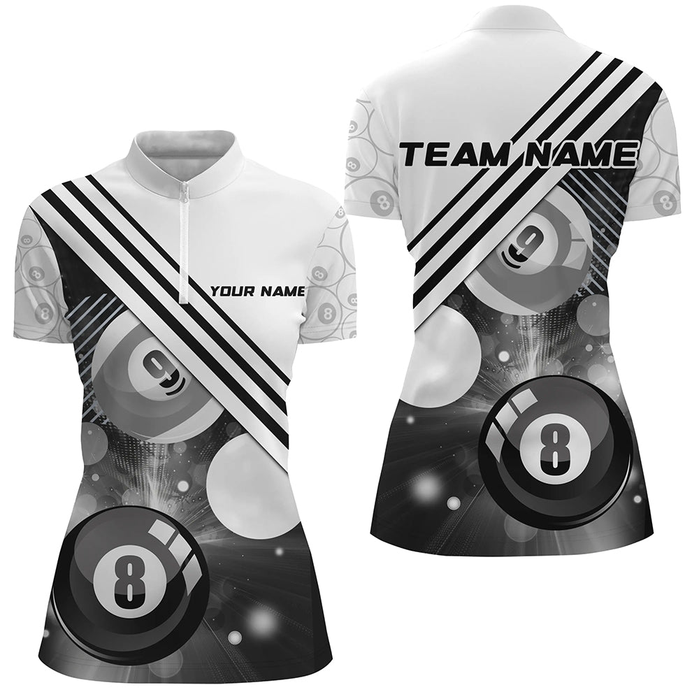 Personalized 8 Ball 9 Ball Pattern Billiards Shirts For Women Billiard Jerseys Billiards Team Shirts VHM1201