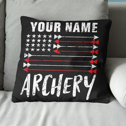 Personalized US Flag Arrow Archery Pillow Custom Gift For Archery Lovers VHM0867