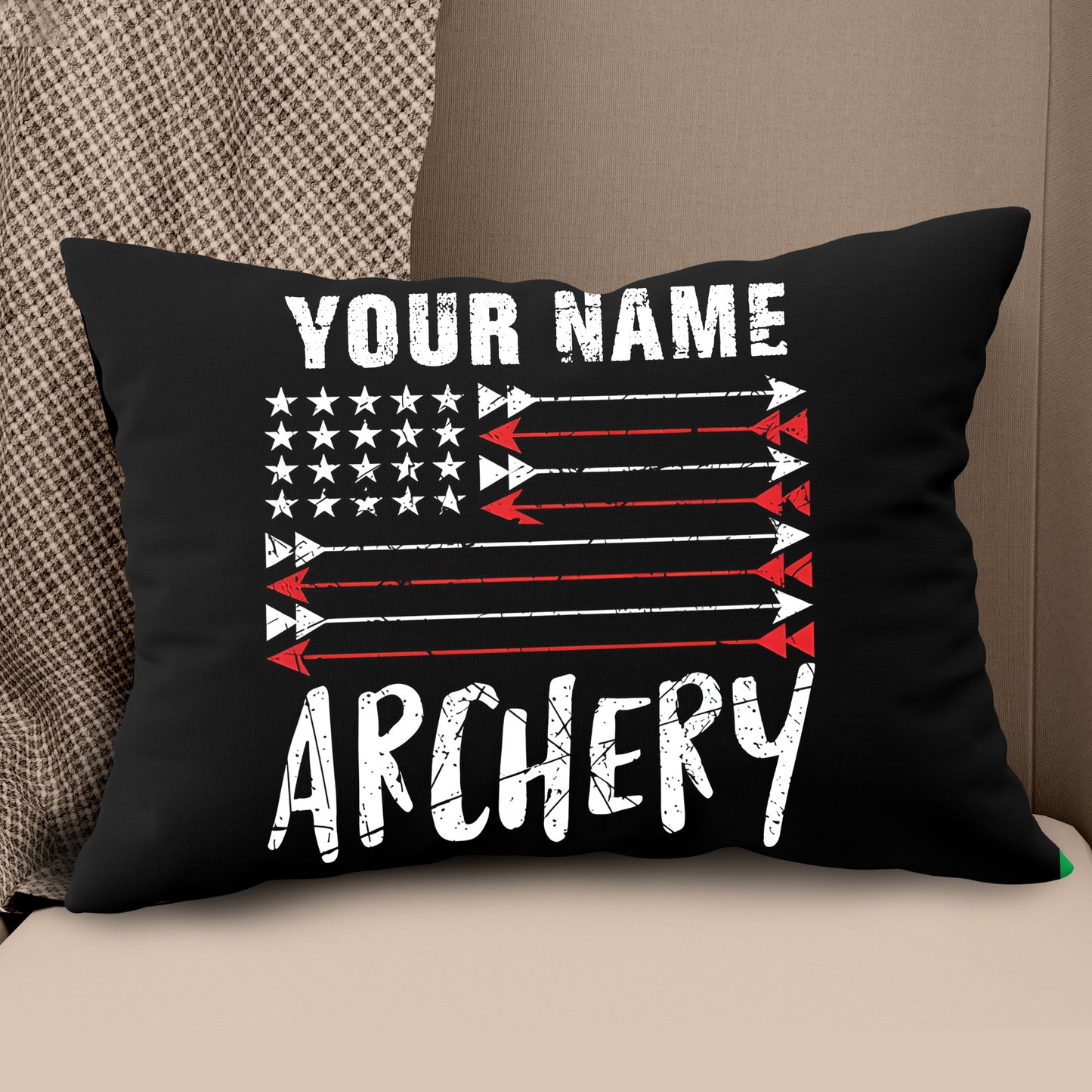 Personalized US Flag Arrow Archery Pillow Custom Gift For Archery Lovers VHM0867