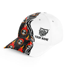 Load image into Gallery viewer, Personalized 8 Ball Pool Flaming Pattern Billiard Hats Cap, Custom Billiards Hat, Billiards Gifts VHM0529