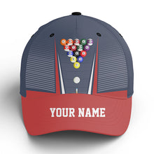 Load image into Gallery viewer, Personalized Billiard Balls Red Blue Sports Style Cap Hats For Men And Women, Custom Billiards Hat VHM0344