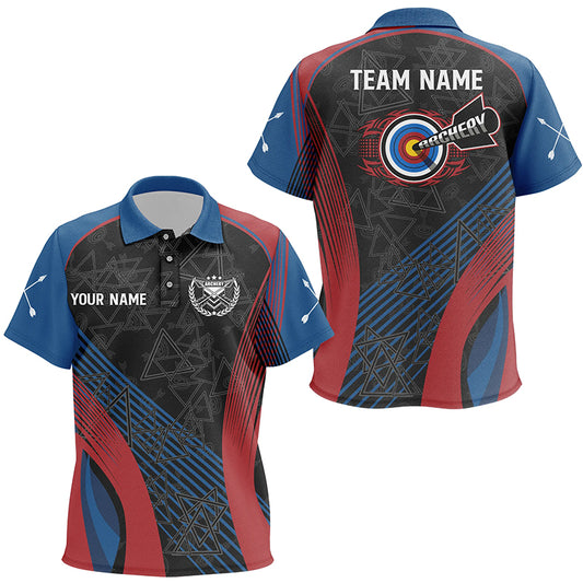 Personalized US Flag Colors Archery 3D Polo Shirts For Kids, Custom Bows And Arrows Archery Jerseys VHM0585