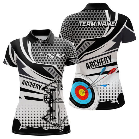 Personalized Modern Compound Bow And Arrow Archery Polo Shirts For Women, 3D Target Archery Shirts VHM0668