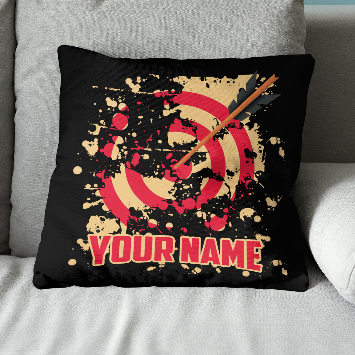 Personalized Red Target Archery Pillows Custom Name Pillow Archery Gifts VHM0837