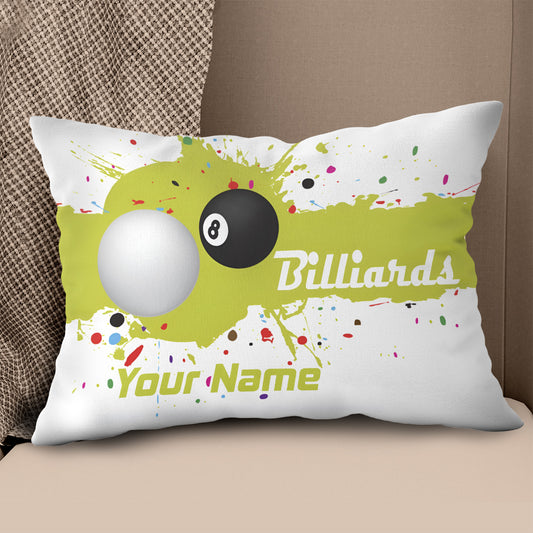 Personalized Green Splash 8 Ball Billiard Pillow Custom Billiards Gifts VHM0850