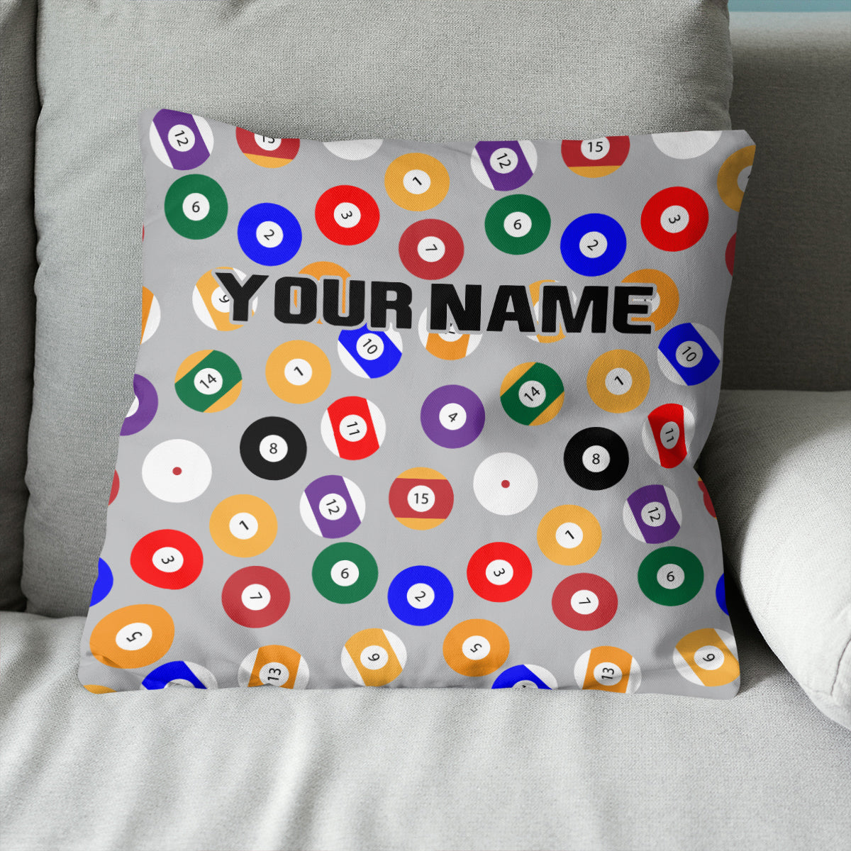 Personalized Billiard Balls Pillow Custom Throw Pillow Top Billiard Gift VHM0885