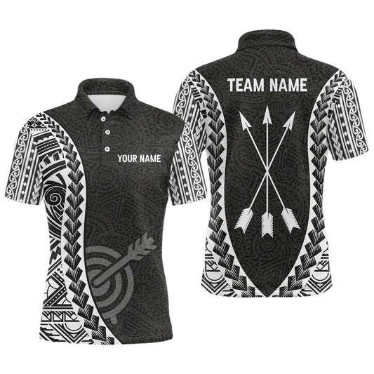Personalized Tribal Pattern Target Archery Polo Shirts For Men, Custom Arrows Archery Team Shirts VHM0764
