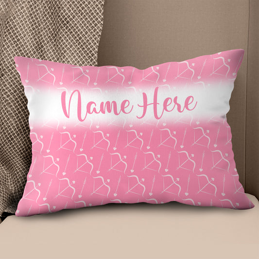 Personalized Pink Bow And Arrow Archery Throw Pillow Top Valentine Gifts VHM0946