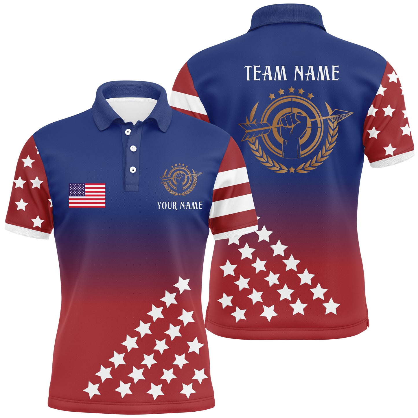 Personalized American Archery Jerseys Polo Shirts For Men Custom Team Name US Archery Clothing  TDM0527