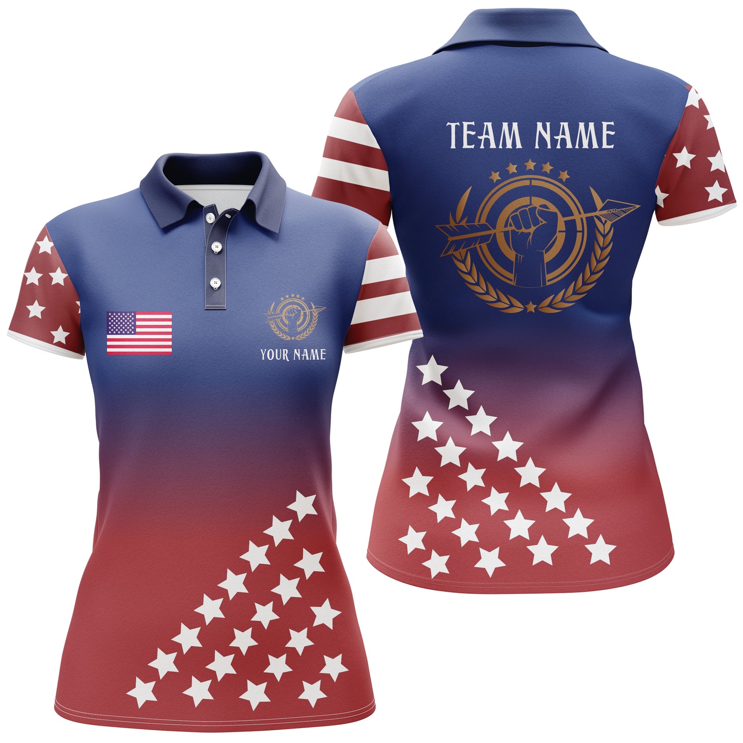 Personalized American Archery Jerseys Polo Shirts For Women Custom Team Name US Archery Clothing  TDM0527