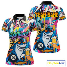 Load image into Gallery viewer, Funny Shark Colorful Graffiti Style Custom 8 Ball Billiard Shirt For Women Best Billiard Team Jersey TDM3850