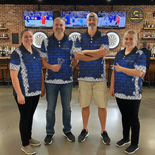 Load image into Gallery viewer, Blue Brick-Wall Fierce Bulldog Women Darts Polo Team Shirt Personalized Name For Players NYN2116