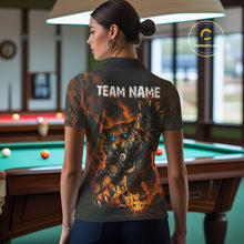 Load image into Gallery viewer, Personalized 8 Ball Tiger Fire Billiard Shirt For Women Custom Pool Team Jersey Polo &amp; 1/4 Zip TDM4538