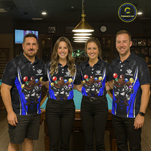 Load image into Gallery viewer, Black And Blue Funny 8 Ball Billiard Shirt For Women Custom Pool Team Shirts, Billiard Jersey Outfit TDM5407