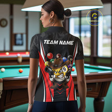 Load image into Gallery viewer, Funny 8 Ball &amp; 9 Ball Billiard Shirt For Women Custom Black And Red Pool Team Shirt, Billiard Jersey TDM5408