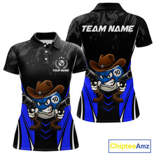 Load image into Gallery viewer, Black And Blue Funny 10 Ball Billiard Shirt For Women Custom Pool Team Shirts, Billiard Jersey TDM5410