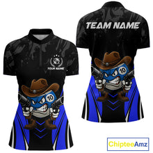 Load image into Gallery viewer, Black And Blue Funny 10 Ball Billiard Shirt For Women Custom Pool Team Shirts, Billiard Jersey TDM5410