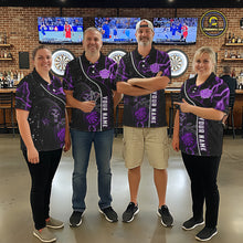 Load image into Gallery viewer, Custom Purple Darts Lightning Grim Reaper Polo &amp; 1/4 Zip, Darts Shirt For Women, Darts Team Jersey TDM6309