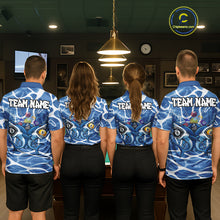 Load image into Gallery viewer, Blue Funny Shark 9 Ball &amp; 8 Ball Billiard Shirt For Women Custom Pool Team Jersey Polo &amp; 1/4 Zip TDM6057