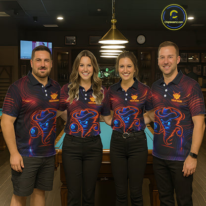 Funny Neon Tornado 8 Ball Billiard Shirt For Men Custom Pool Team Jersey Polo & 1/4 Zip TDM5445