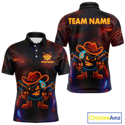 Funny Neon 8 Ball Billiard Shirt For Men Custom Pool Team Shirt, Billiard Jersey Polo & 1/4 Zip TDM5446