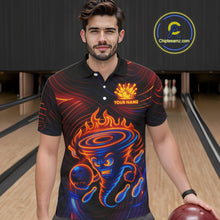 Load image into Gallery viewer, Funny Neon Tornado Flame Bowling Jersey For Men Custom Bowling Shirt Team Polo &amp; Quarter Zip TDM5447