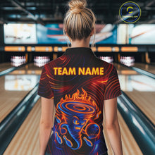 Load image into Gallery viewer, Funny Neon Tornado Flame Bowling Jersey For Women Custom Bowling Shirt Team Polo &amp; Quarter Zip TDM5447