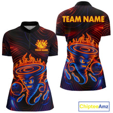 Load image into Gallery viewer, Funny Neon Tornado Flame Bowling Jersey For Women Custom Bowling Shirt Team Polo &amp; Quarter Zip TDM5447