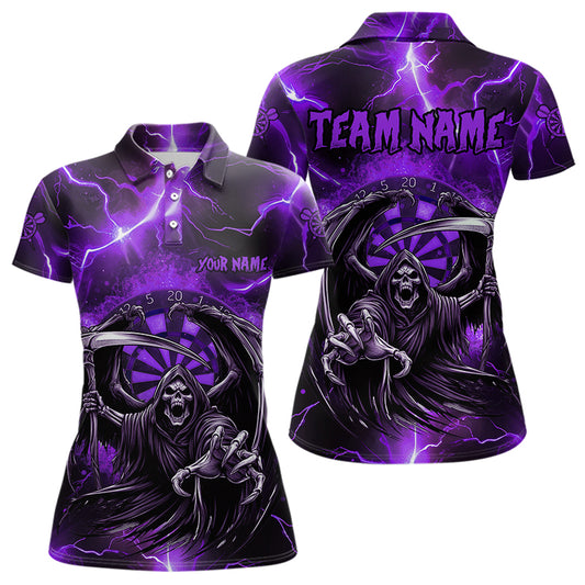 Purple Grim Reaper Custom Thunder Lightning Women Dart Shirt, Dart Jersey TDM3550