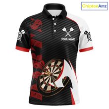 Load image into Gallery viewer, Personalized Darts Polo &amp; Quater Zip For Men Custom Darts Tournament Team Jersey |Red TDM6067