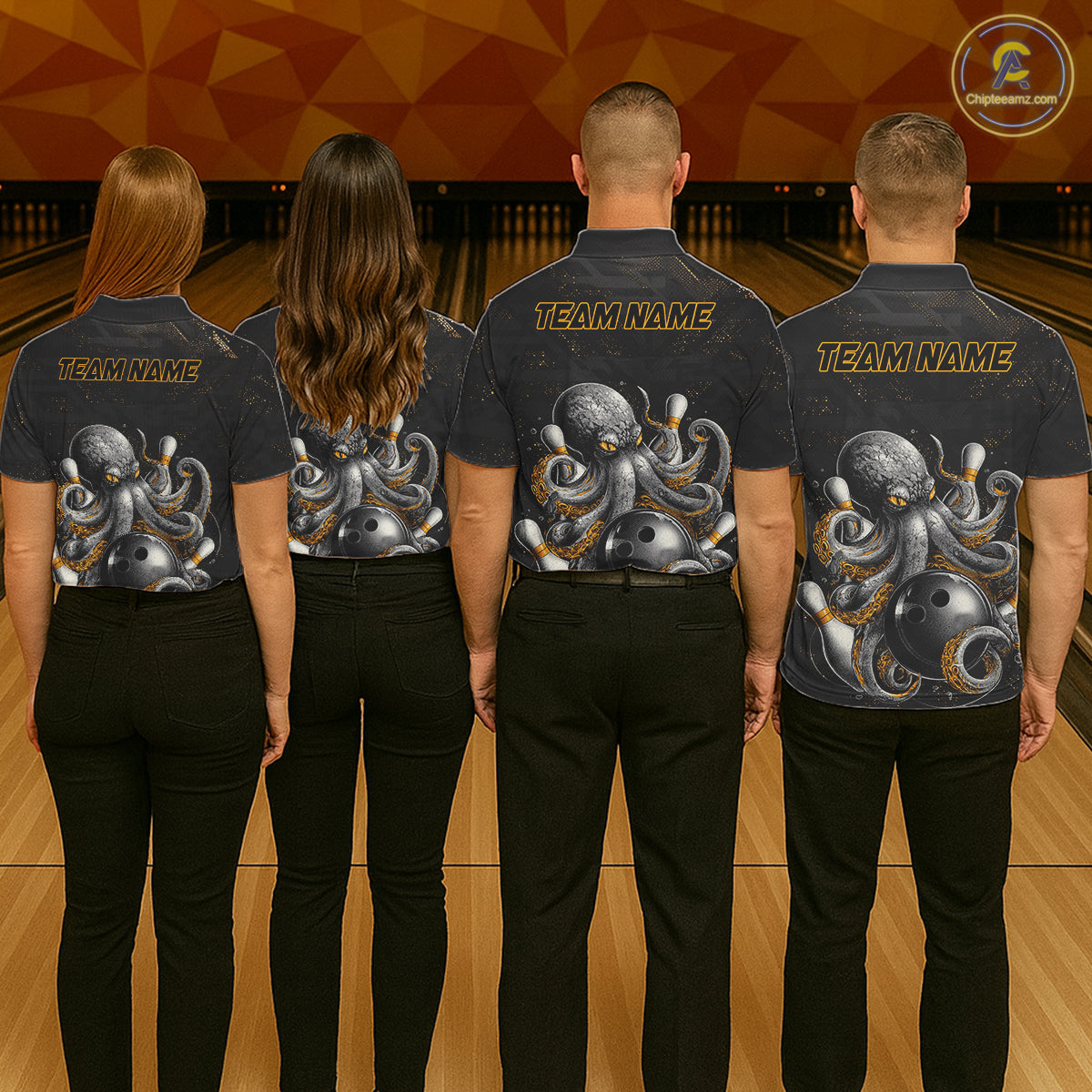 Personalized Funny Octopus Bowling Jersey For Men Custom Bowling Team Shirts Polo & Quarter Zip TDM6518