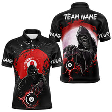 Load image into Gallery viewer, Black And Red Grunge Grim Reaper 8 Ball Billiard Shirt For Men Custom Billiard Team Jersey TDM3433